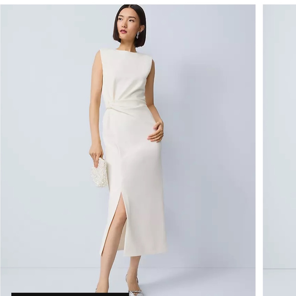 Ann Taylor Ivory Midi Dress